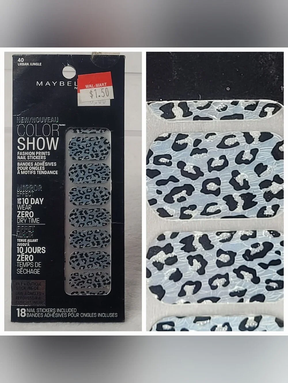 Maybelline Color Show Fashion Prints Nail Stickers 4 Piece Bundle